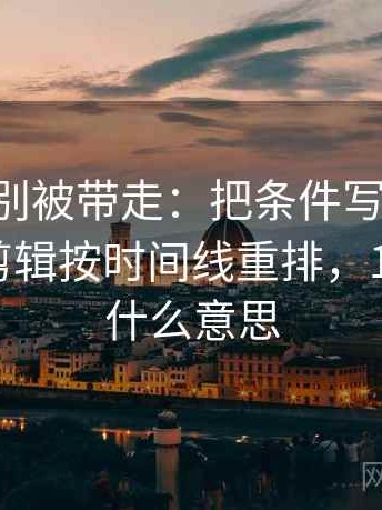 17c影院别被带走：把条件写全了吗写清再把剪辑按时间线重排，17影院是什么意思