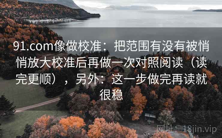 91.com像做校准：把范围有没有被悄悄放大校准后再做一次对照阅读（读完更顺），另外：这一步做完再读就很稳