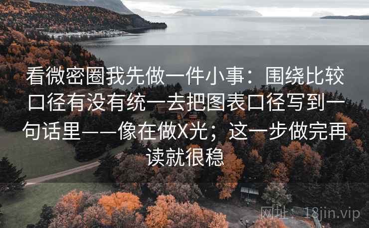 看微密圈我先做一件小事：围绕比较口径有没有统一去把图表口径写到一句话里——像在做X光；这一步做完再读就很稳