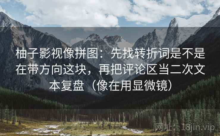 柚子影视像拼图:先找转折词是不是在带方向这块,再把评论区当二次文本复盘(像在用显微镜) 柚子影视像拼图:先找转折词是不是在带方向这块,再把评论区当二次文本复盘(像在用显微镜)